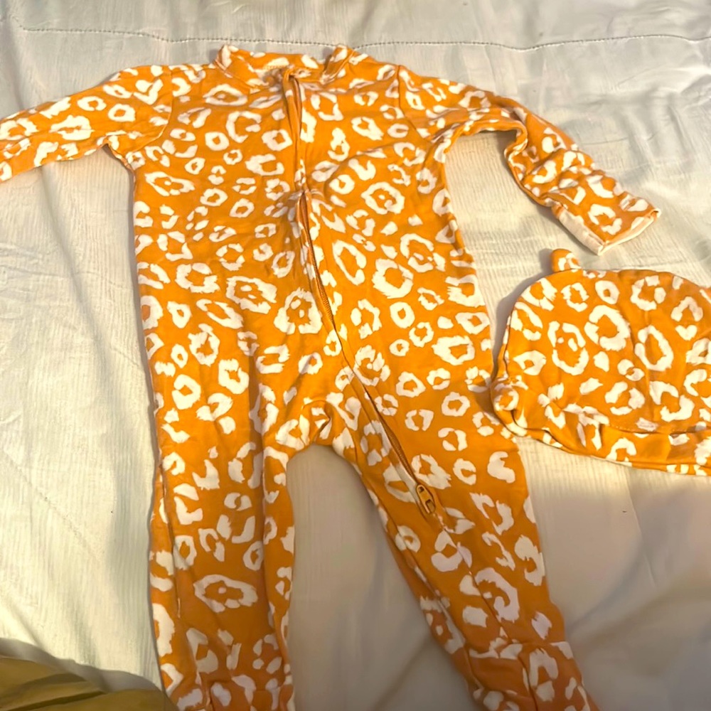 This is a really fun onesie that comes with a really cute hat